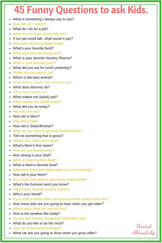 45 funny questions to ask kids